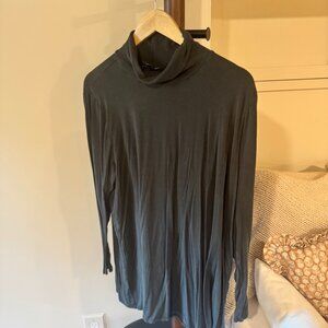 Eileen Fisher Dark Green Tunic Length Turtleneck Lightweight in 2x